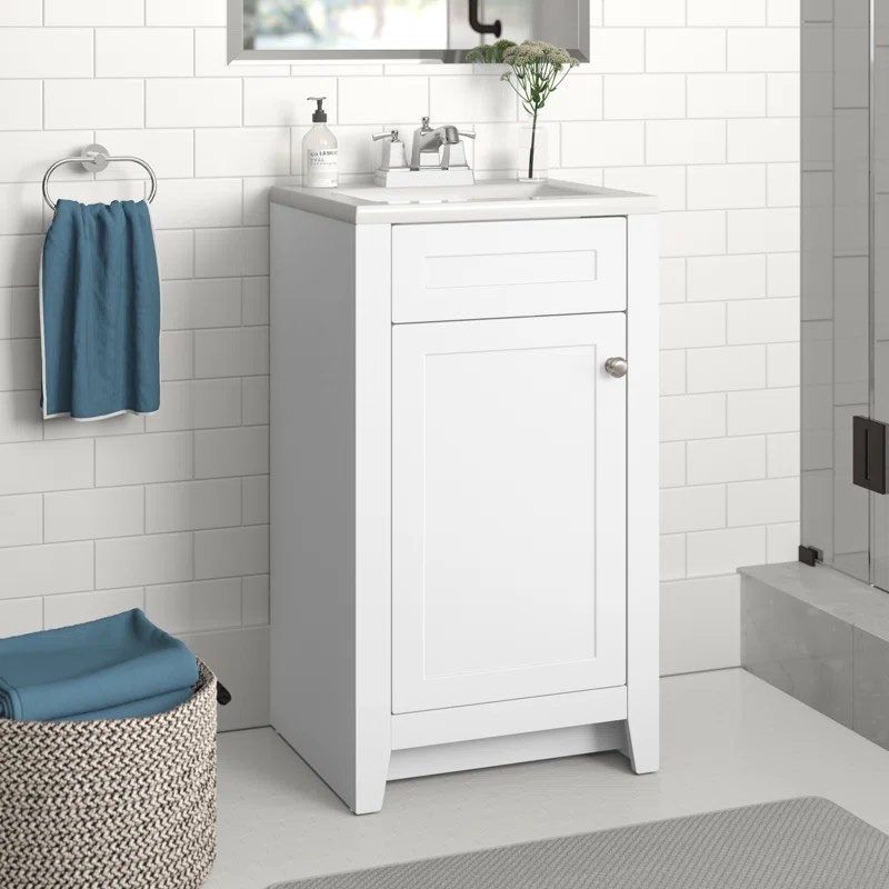 18.5" Single Bathroom Vanity With Cultured Marble Top