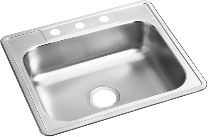 Elkay D125213 Dayton Single Bowl Drop-in Stainless Steel Sink 25 x 21