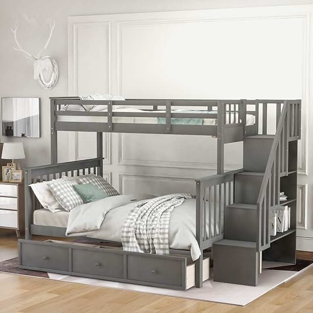 Twin over full bunk, bed set  stamps and 2 drawers picture similar incomplete