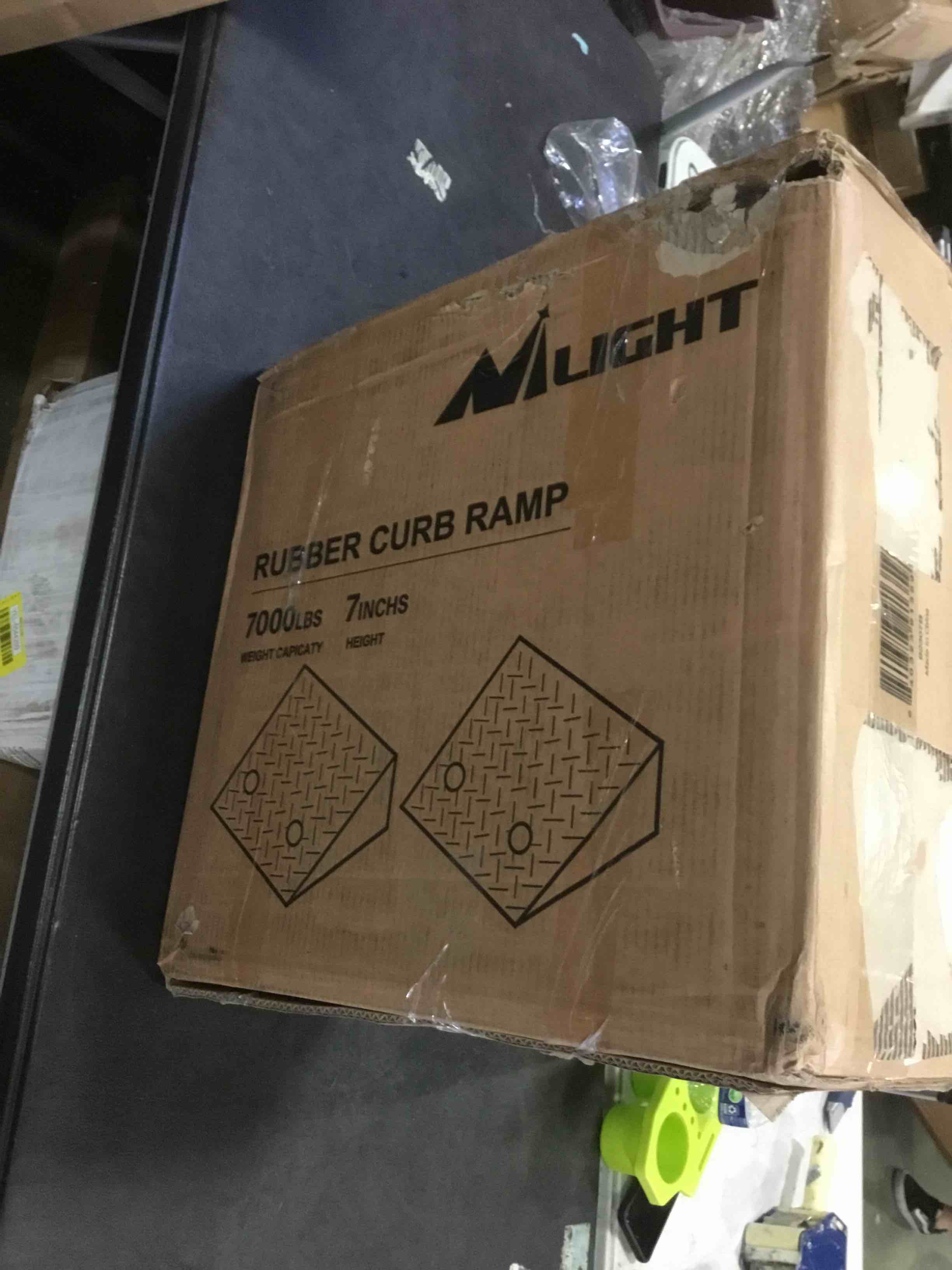 Nilight Rubber Curb Ramps, 7" Rise Height Heavy Duty Rubber Threshold Ramp, Portable Driveway Ramps for Cars Wheelchairs Scooter Lawn Mower, 7000lbs Load Capacity, 2 Pack