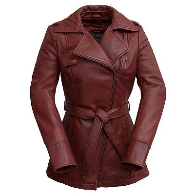 Whet Blu Traci Leather Oxblood Trench Style Jacket W/Removeable Lining Size 3X