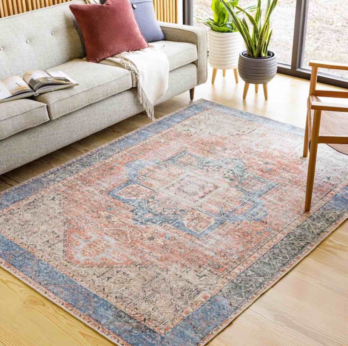 ALLEN + ROTH WITH STAINMASTER Amelie 5 X 8 (ft) Coral Indoor Medallion Area Rug