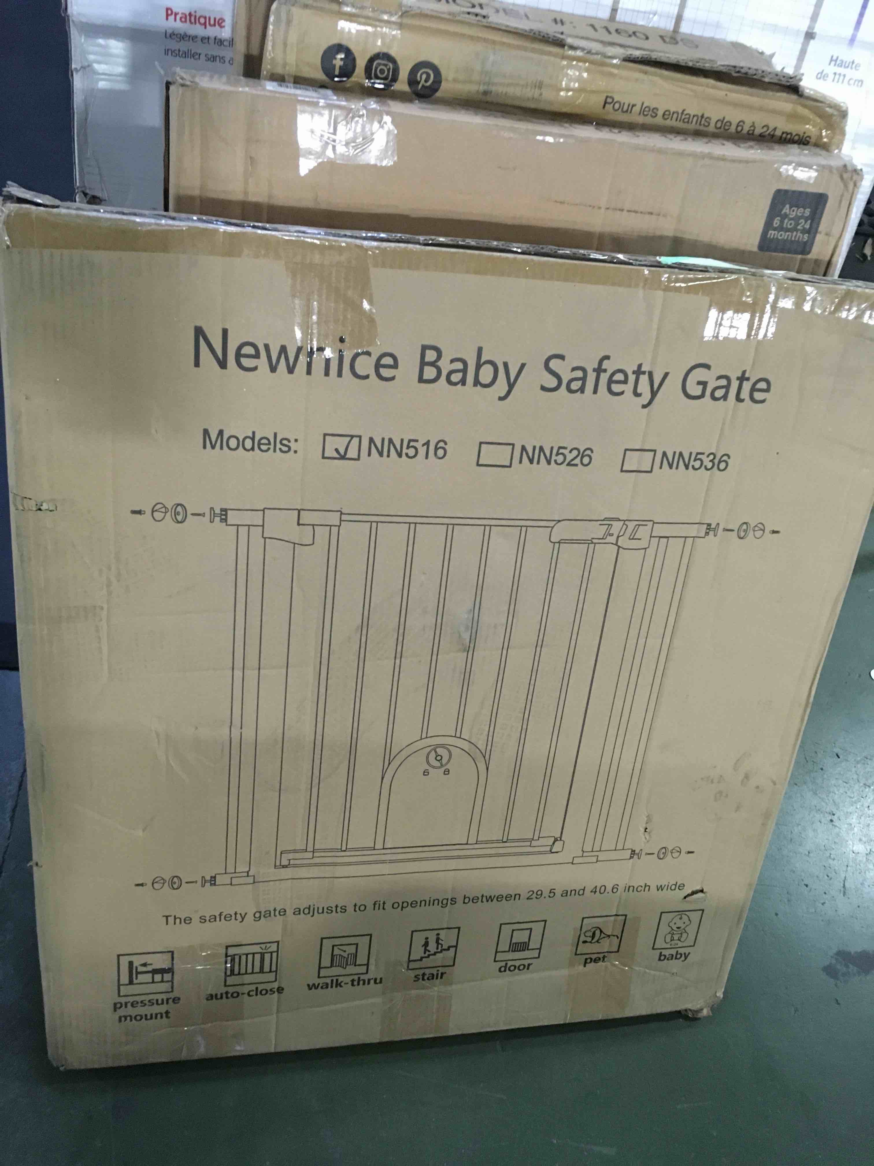 assorted baby gates (sizes and colors may vary)