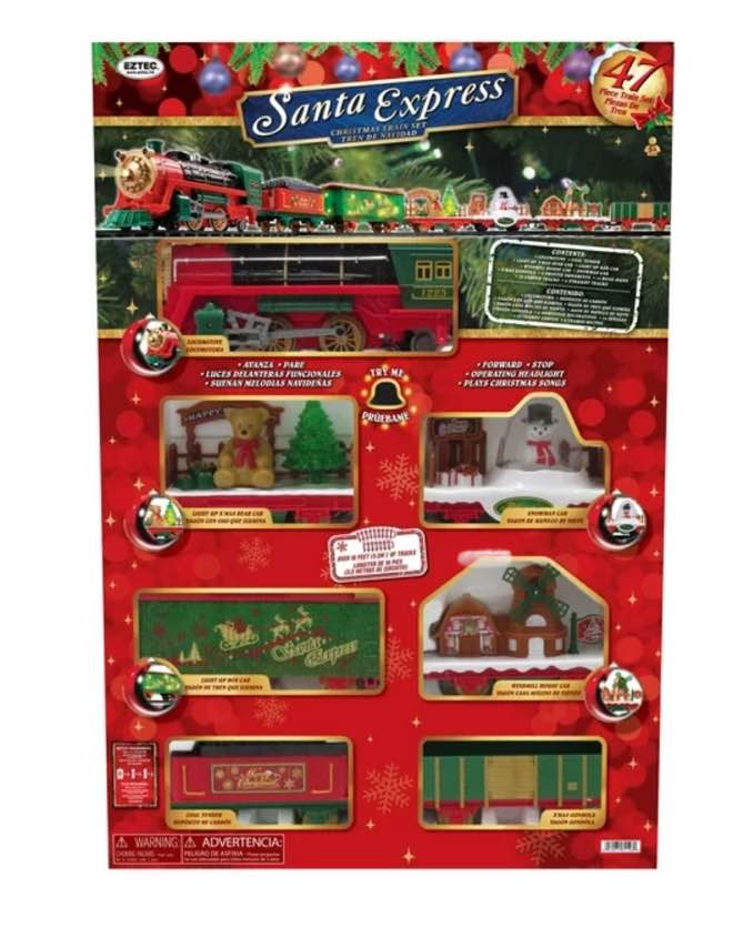 Eztec Santa Express Deluxe Christmas Train in Red / Green colour 47pieces