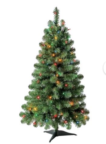 Holiday Time 4 Foot Pre-Lit Indiana Spruce with Multicolored Lights