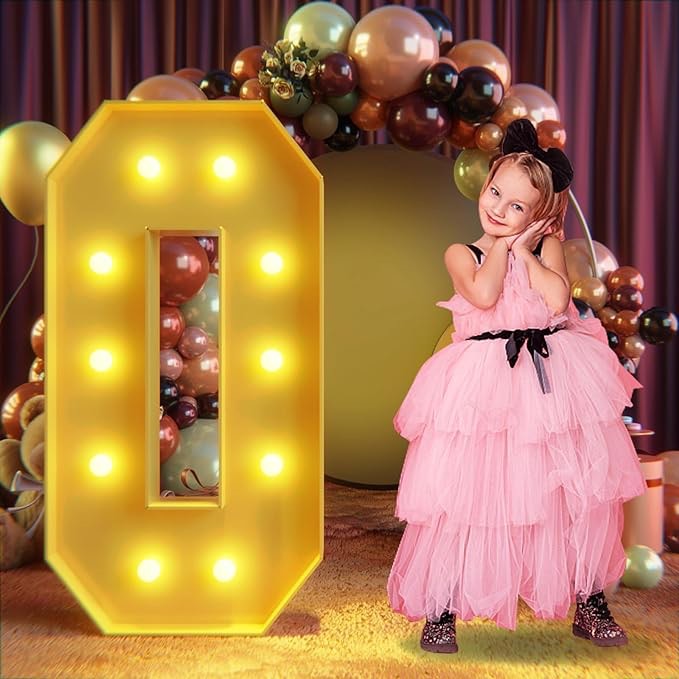 imprsv 4FT Marquee Numbers, Marquee Light Up Numbers for 30th 50th Birthday Decorations, Marquee light up letters Anniversary Party Decor, Mosaic Numbers for Balloons, Pre-Cut Foam Board Kit (Similar Image)