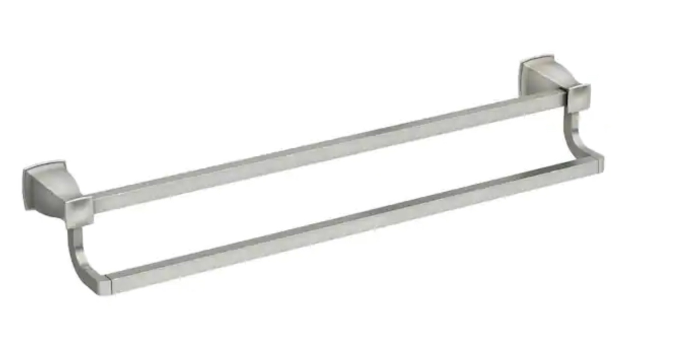 Hensley 24 in. Double Towel Bar with Press and Mark in Brushed Nickel