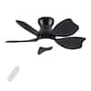 30 in. Indoor Low Profile Integrated LED Light Black Kids Ceiling Fan with Reversible Motor and Remote for Bedroom