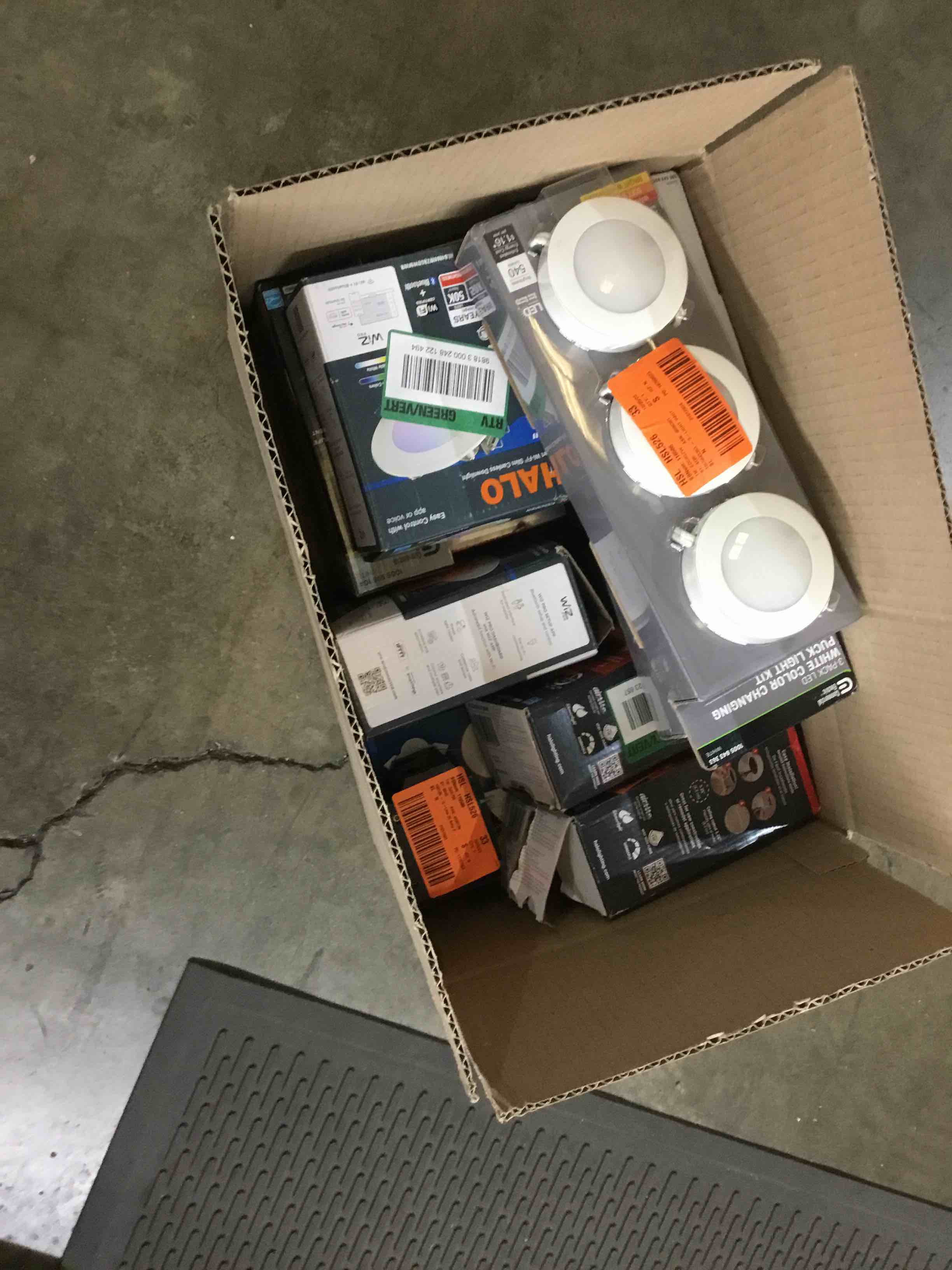 Assorted Box of Recessed Lighting, LED lights, etc