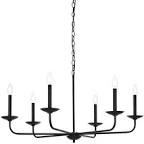 CARY 6-LIGHT MATTE BLACK CHANDELIER