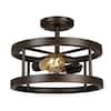  Hampton Bay Moreland 13 in. 2-Light Oil-Rubbed Bronze Semi-Flush Mount