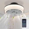  16 in. Modern Dimmable Integrated LED Indoor Smoky Gray Smart Enclosed Ceiling Fan with Remote