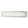  Hampton Bay Woodbury 24.6 in. 1-Light Brushed Nickel Integrated LED Bathroom Vanity Light Bar with Frosted Acrylic Shade