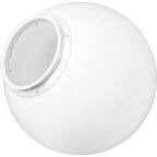14 in. Dia Globe White Smooth Acrylic with 5.25 in. Inner Diameter Neckless