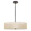 Merra 3-Light Brushed Nickel Double Drum Pendant with Outer Organza Shade