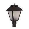 Black Colonial Style 1-Light Black Post Mount Walkway Light with 4000K ENERGY STAR LED Lamp Fits 3 in. Dia Posts
