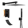 Double Handle 3-Spray Tub and Shower Faucet Combos with 2.5 GPM Shower Head in Black (Valve Included)