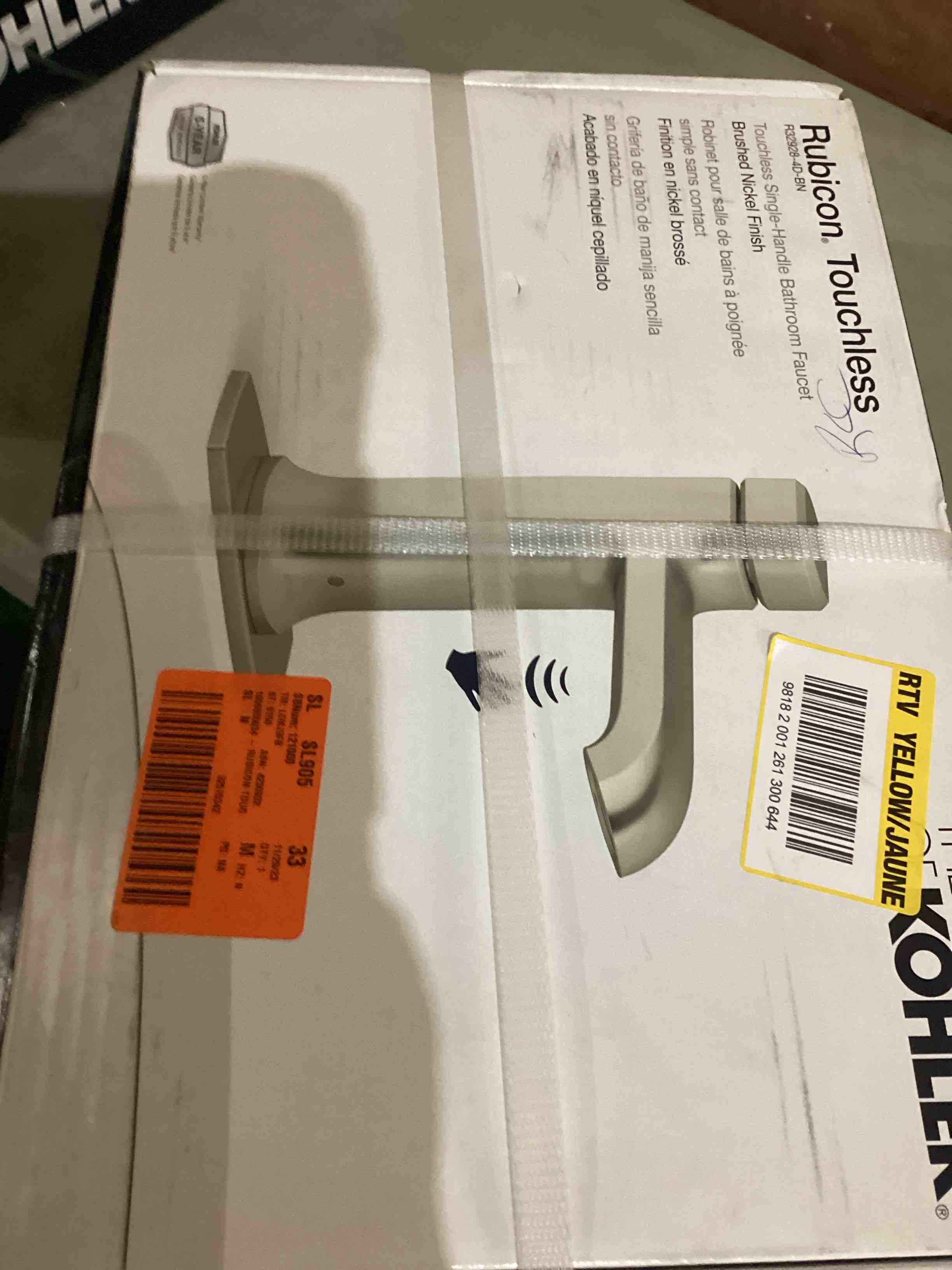 KOHLER Rubicon Battery Powered Touchless Single Hole Bathroom Faucet in