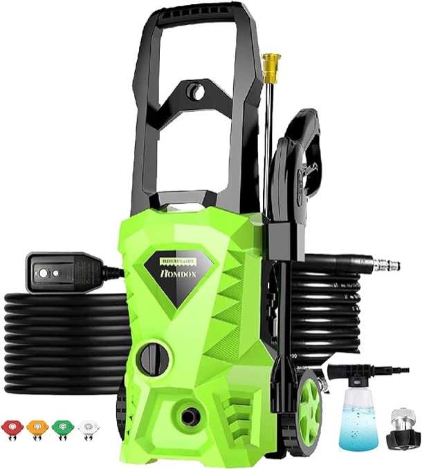 Homdox 2300PSI Electric Pressure Washer, 1.8GPM 1500W Power Washer, High Power Cleaner with 4 Nozzles, Ideal for Car, Home, Garden
