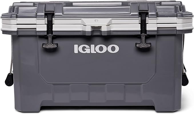 Igloo Gray 70 Qt Lockable Insulated Ice Chest Injection Molded Cooler with Carry Handles - minor scratches