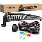 Nilight 42Inch 240W Curved Led Light Bar Spot Flood Combo Led Off Road Lights and 14AWG 5Pin Rocker Switch Wiring Harness Kit for Truck ATV UTV SUV Boat Jeep Lamp,2 Years Warranty