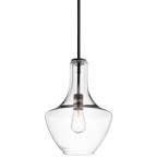 KICHLER Everly 15.25" 1 Light Bell Pendant Clear Seeded Glass Olde Bronze