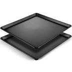 Oil Change Drain Pan, Leak Proof Mini Fridge Drip Tray for Mini Fridges Air Conditioners Machinery, Black Plastic (2 Pcs)