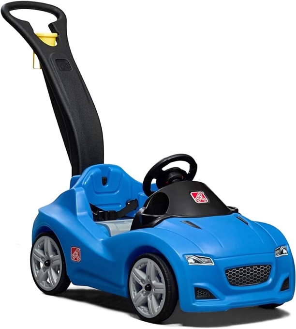 Step2 Whisper Ride Cruiser Kids Push Car, Ride On Car with Seat Belt and Horn, Toddlers 18 - 48 months, Max Weight 50 lbs., Easy Storage, Ideal Stroller Substitute, Blue