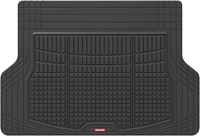 Motor Trend Premium FlexTough All-Protection Cargo Mat Liner – w/Traction Grips & Fresh Design, Heavy Duty Trimmable Trunk Liner for Car Truck SUV, Black 