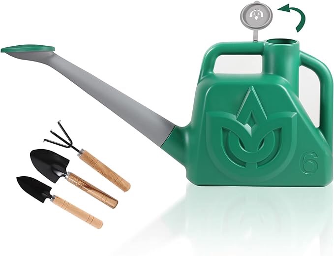 Watering Can for Outdoor Plants, 1.5 Gallon Plastic Watering Cans with Removable Sprinkler and Long Spout, Garden Water Can for Indoor Outdoor Plants, Flowers, Succulents