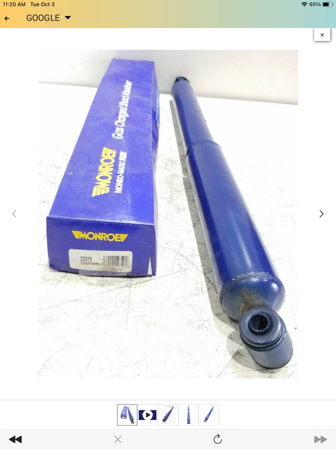 32375 Monroe Gas Charged Shock Absorber Free Shipping Free Returns 32375 Condition: NewNew Sale ends in: 2d 21h Price: US $20.64 Was U