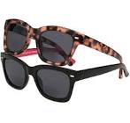 OPTIQUE Trifecta Square Sunglass Readers with Case (2 pack) +2.00