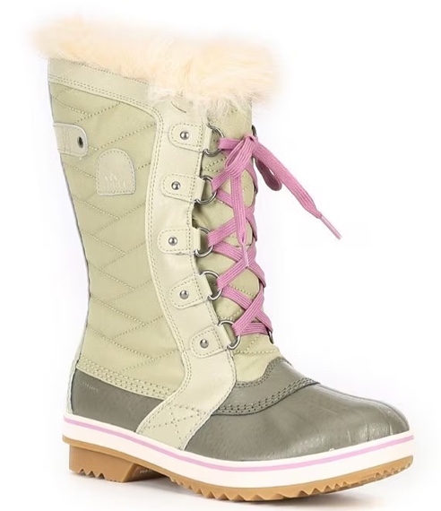Sorel Girls' Tofino II Faux Fur Waterproof Cold Weather Boots (Youth) Laurel Leaf/Stone Green, 3M