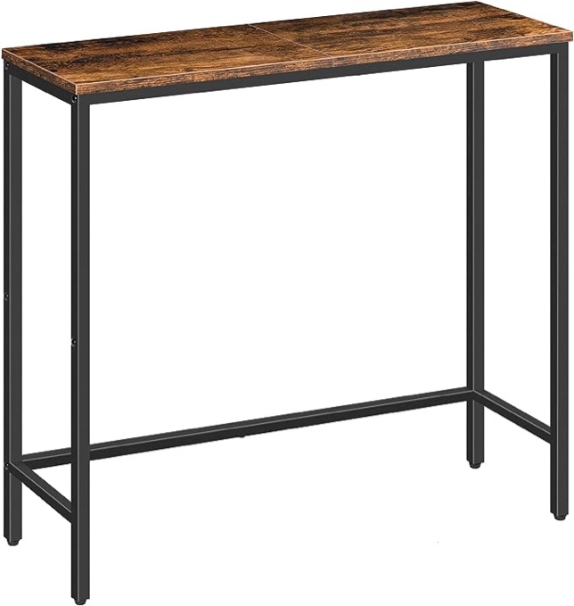 Narrow Console Table, 39.5" Entryway Sofa Side Display for Hallway, Bedroom, Living Room, Foyer, Rustic Brown and Black