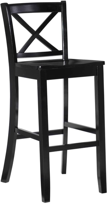Linon Home Dcor Finished X-Back 30", Black Bar Stool, 16" W x 17.91" D x 42.91" H, Visit the Linon Store