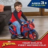 Spiderman 6V Motorcycle Ride On, for Kids, Ages 3+, Rechargeable Battery, up to 65lbs