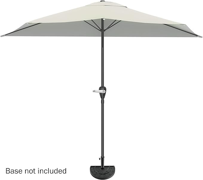Pure Garden 9  Half Round Patio Umbrella - Tan