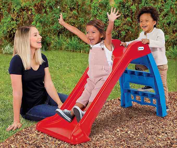 Little Tikes First Slip And Slide, Easy Set Up Playset for Indoor Outdoor Backyard, Easy to Store, Safe Toy for Toddler,Kids (Red/Blue), 39.00''L x 18.00''W x 23.00''H
