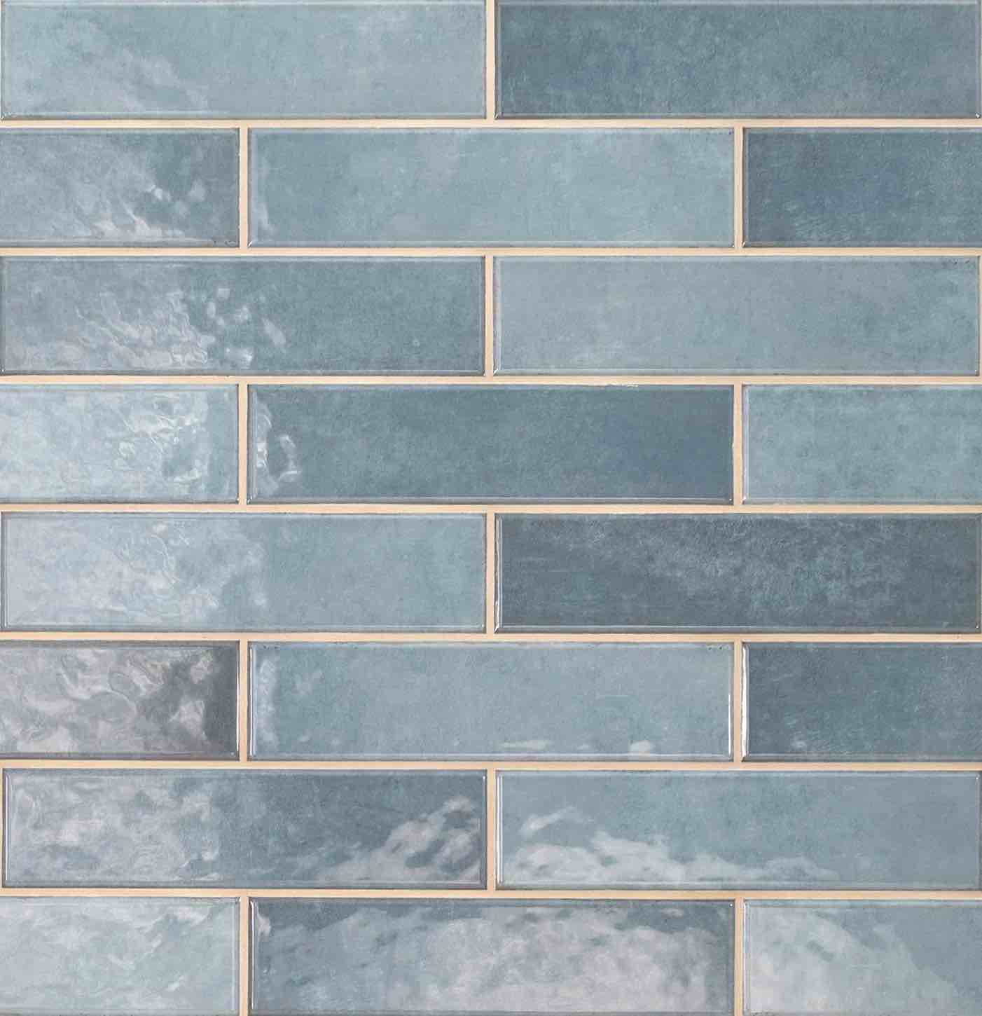 MSI Renzo Denim 3 Inch x 12 Inch Glossy Ceramic Subway Wall Tile for Bathroom, Kitchen Backsplash, Accent Wall Tile, and Shower Wall Tile