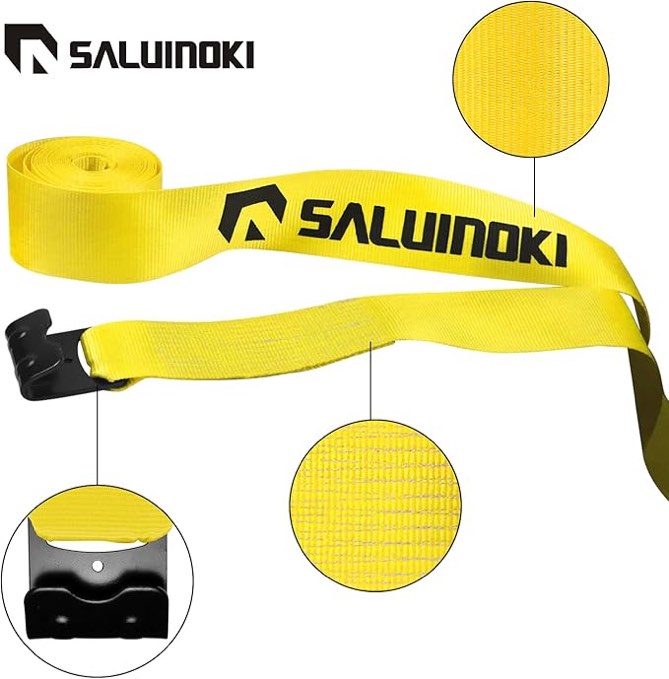 2 Pack 4 inch Straps Flatbed Strap 4x30 Truck Strap for Flatbed Trailer Winch Strap Heavy Duty 4 inch Ratchet Straps Flatbed Yellow