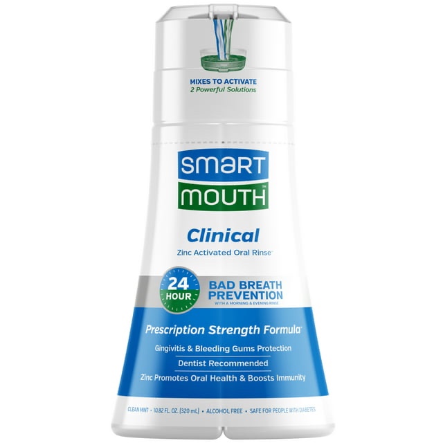 BEST BY 05/2024 SmartMouth Zinc Activated Oral Breath Rinse Mouthwash Mouth Sore Cool Mint 16 fl oz