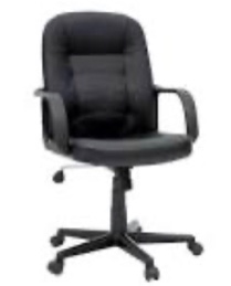 Office Chair Bonded Leather Black - Room Essentials, Ebony