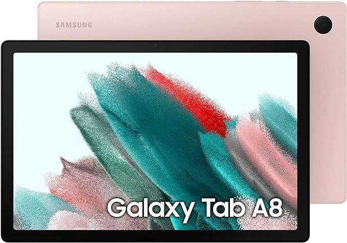 SAMSUNG Galaxy Tab A8 Android Tablet, 10.5” LCD Screen, 64GB Storage, Long-Lasting Battery, Kids Content, Smart Switch, Expandable Memory, pink, SM-X200NZAZXAR (Renewed)