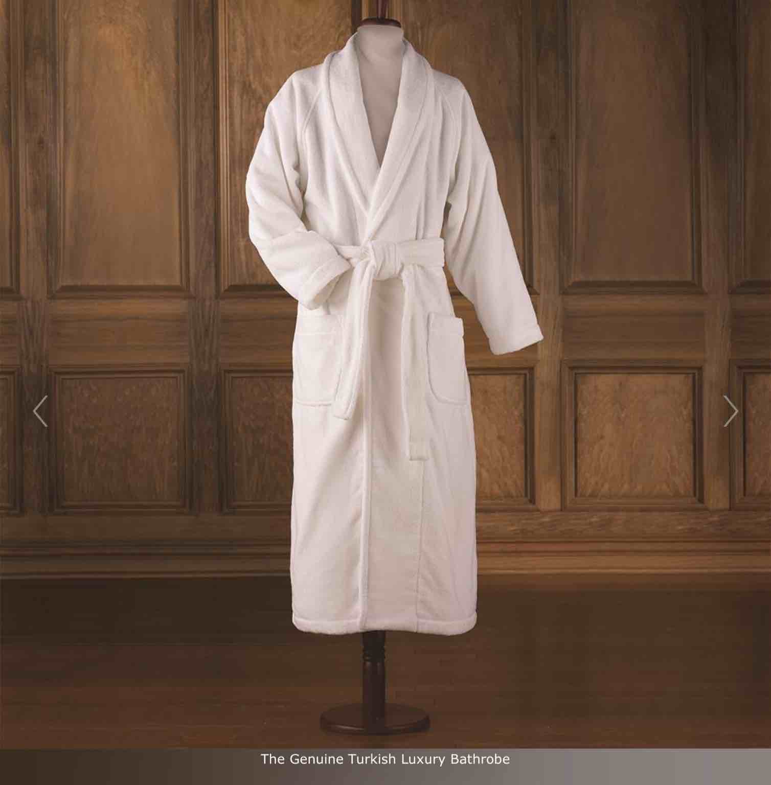The Hammacher Schlemmer Genuine Turkish Cotton Luxury Bathrobe (Gray)