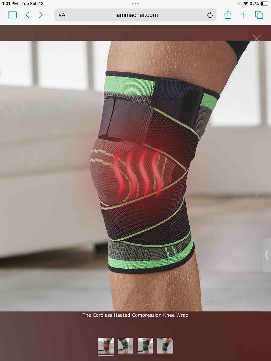 The Cordless Heated Compression Knee Wrap