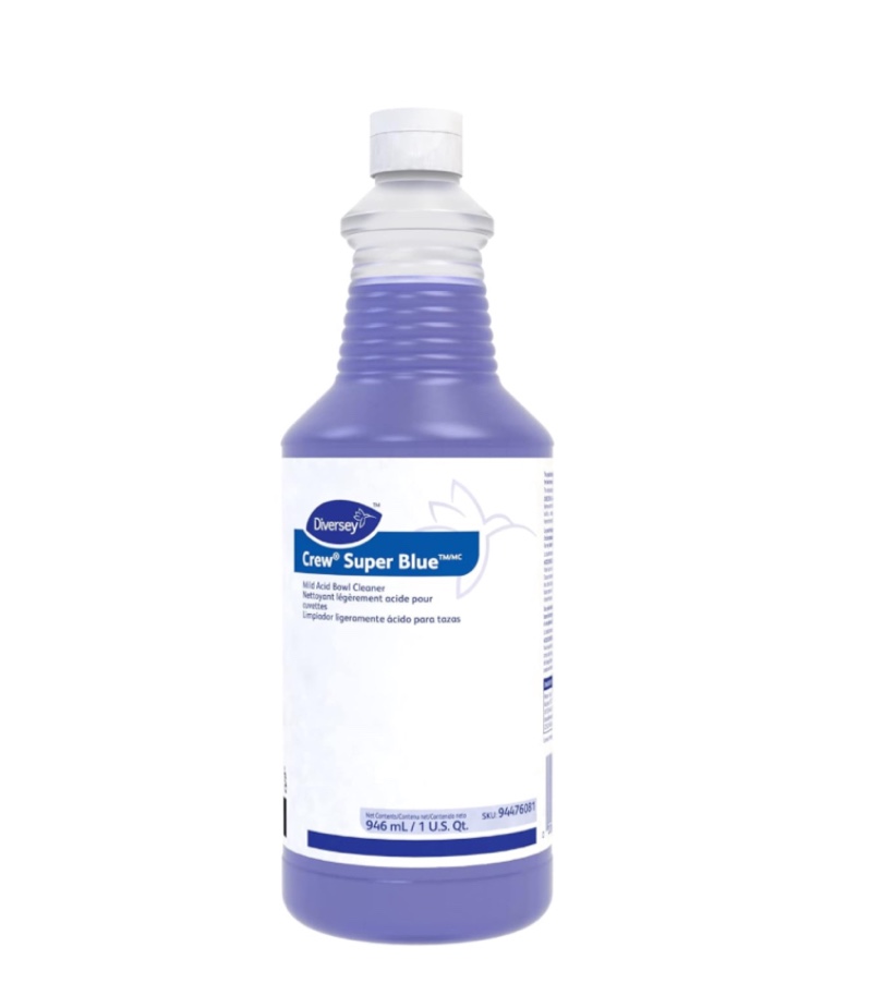 DIVERSEY 94476081 Crew Super Blue Mild Acid Bowl Cleaner (3 per Case), 1 quart