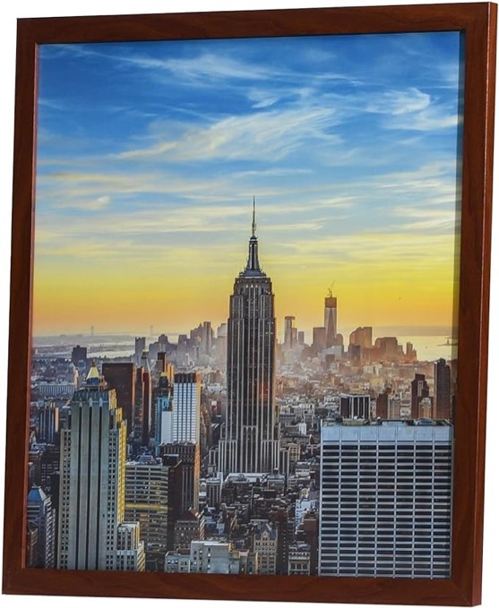 Frame Amo Walnut Brown 20x20 Picture or Poster Frame, 1 inch Wide Border, Smooth Finish, Acrylic Front