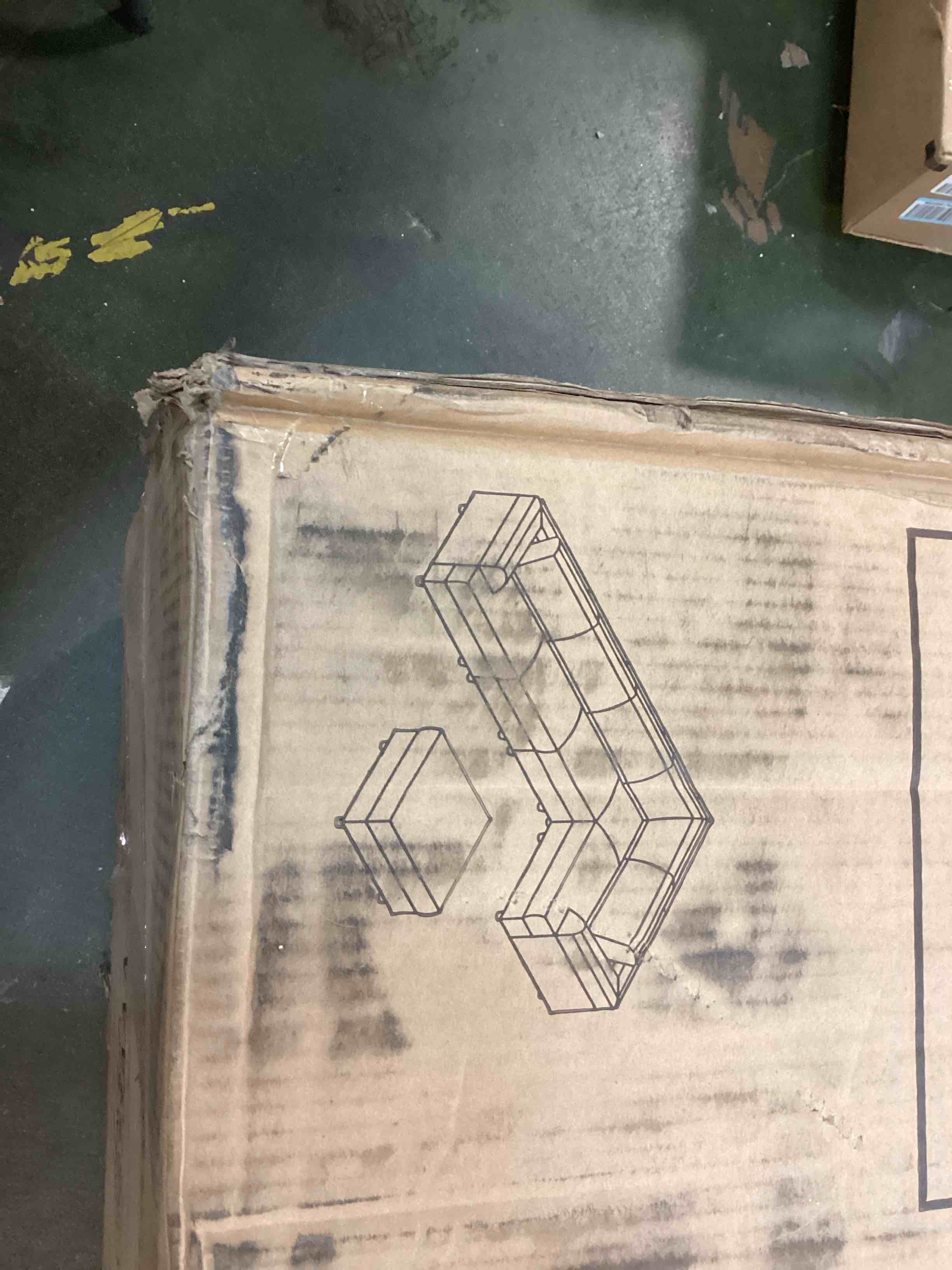 (*box 6 of 7*) sectional sofa, cream/white color 