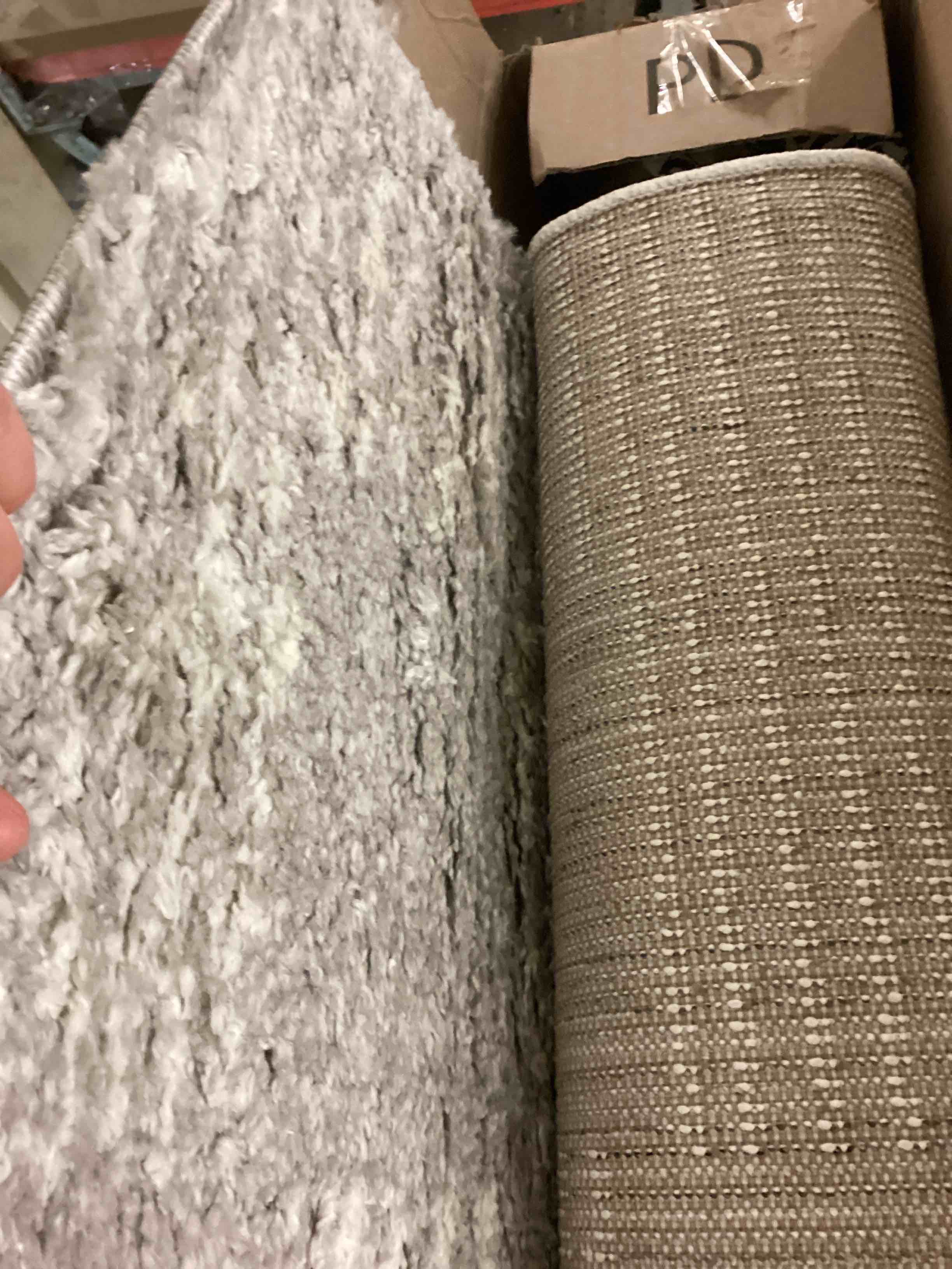 Condition photo showing Good Condition for jonathan y moh407b-210 petra abstract stripe geometric shag runner rug, bohemian, modern, minimalist, coastal, scandinavian for living room, dining room, bedroom, kitchen, gray/ivory, 2 x 10