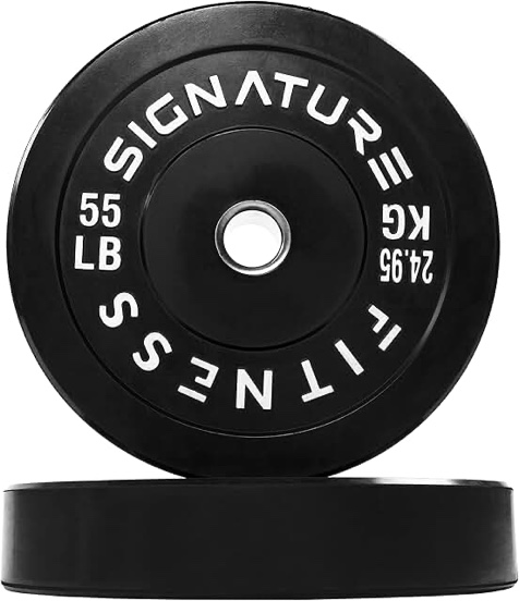 Fitvids 2" Olympic Bumper Plate Weight Plates with Steel Hub (55 LBS)